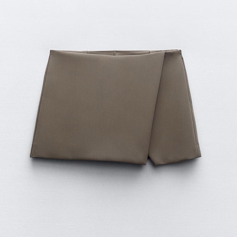 Zara Assymetric Skort in Olive Grey New w tags size XS